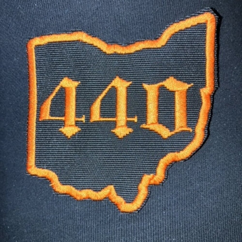 Ohio proud area code 440 patch in Harley-Davidson orange and black colors